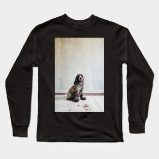 Cocker Spaniel Sitting in Shabby Apartment Long Sleeve T-Shirt